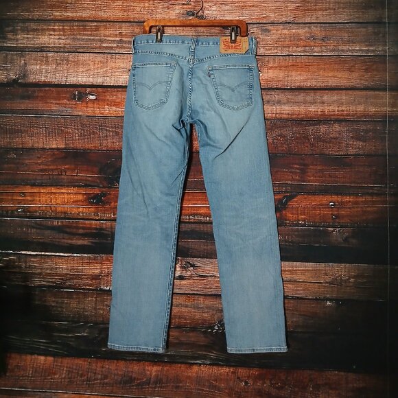 Levi's 501 Jeans Size 33X32 Original Fit Button Fly Light Blue Denim Stretch - Picture 3 of 9